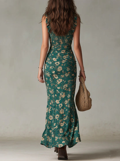 Alma | Bohemian Maxi Jurk met Bloemenprint