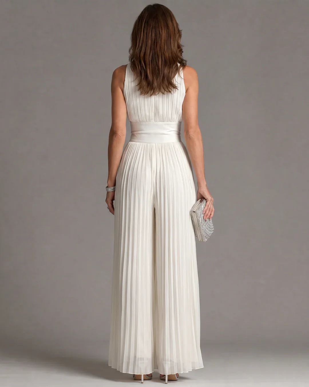 Lara | Geplooide Jumpsuit met Ritssluiting