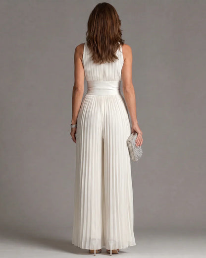 Lara | Geplooide Jumpsuit met Ritssluiting