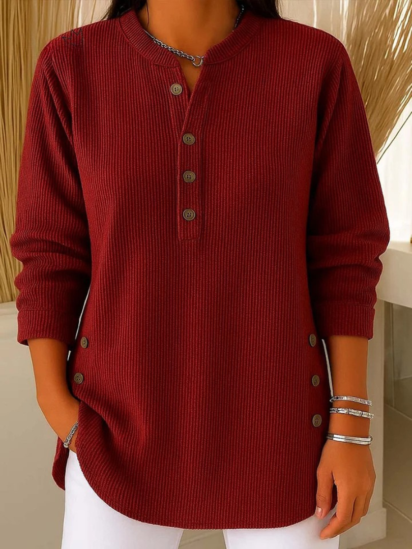 Sanne | Henley-tuniek met Knopen