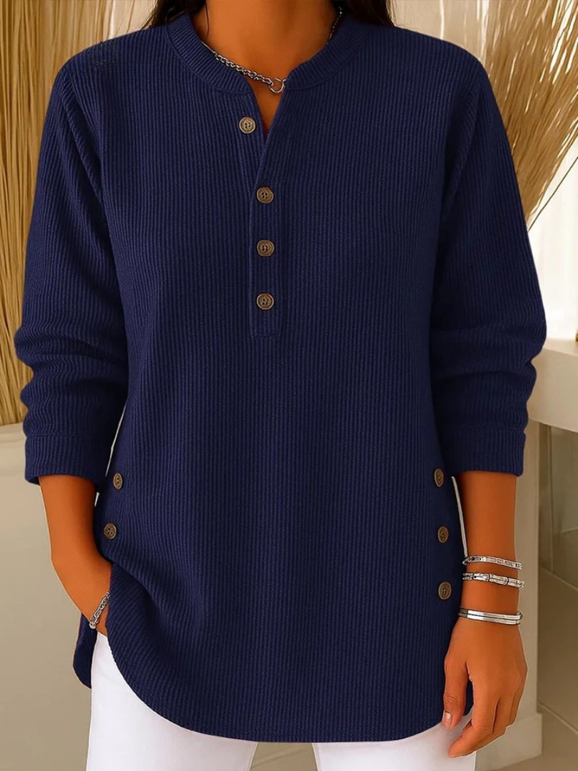 Sanne | Henley-tuniek met Knopen