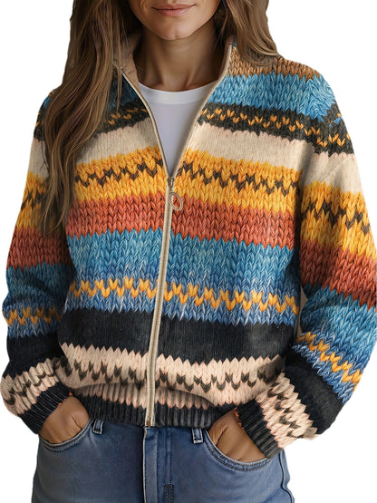 Beatrix | Gebreid vest met zigzagstrepen