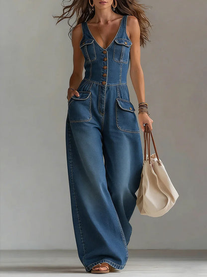 Sofia | Relaxte Denim Jumpsuit