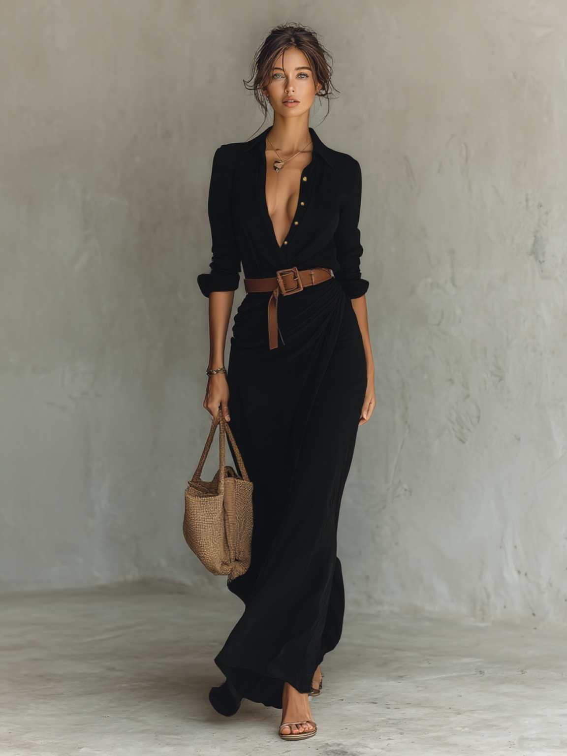 Sofia | Maxi Jurk met Tailleceintuur