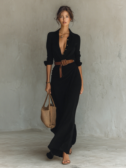 Sofia | Maxi Jurk met Tailleceintuur