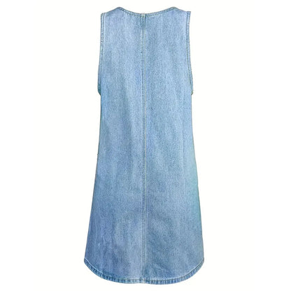 Saylor | Relaxte Jurk met Denimlook