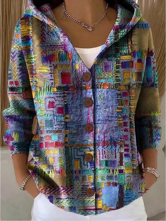 Merel | Vest met Print en Capuchon