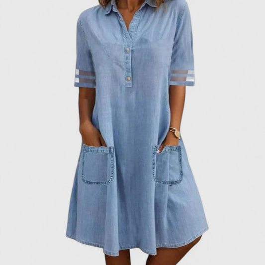 Brittany | Flatterende Denim Jurk