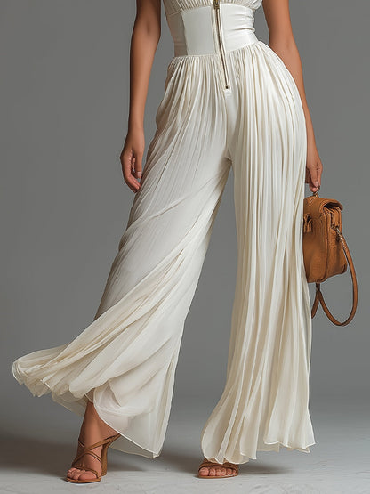 Lara | Geplooide Jumpsuit met Ritssluiting
