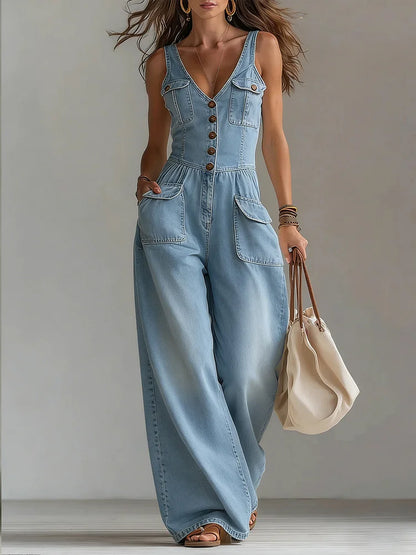 Sofia | Relaxte Denim Jumpsuit