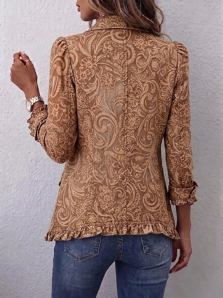 Concepción | Vintage bloemenblazer met ruches