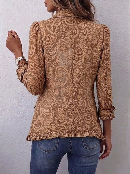 Concepción | Vintage bloemenblazer met ruches