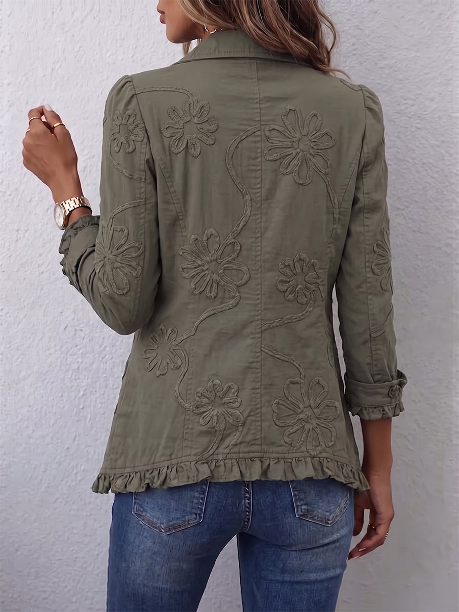 Ascensión | Geborduurde blazer met ruches