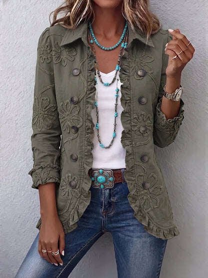 Ascensión | Geborduurde blazer met ruches