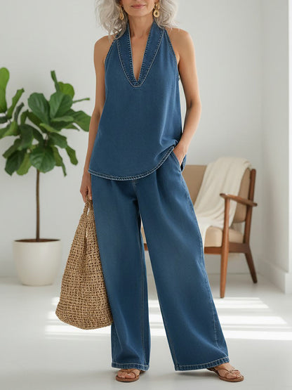 Ivy | Vintage Denim Tweedelige Set