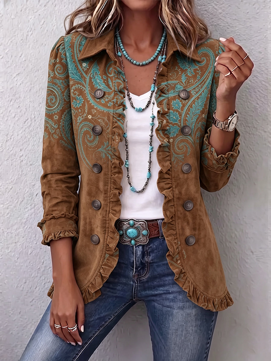 Macarena | Paisleyblazer met ruches