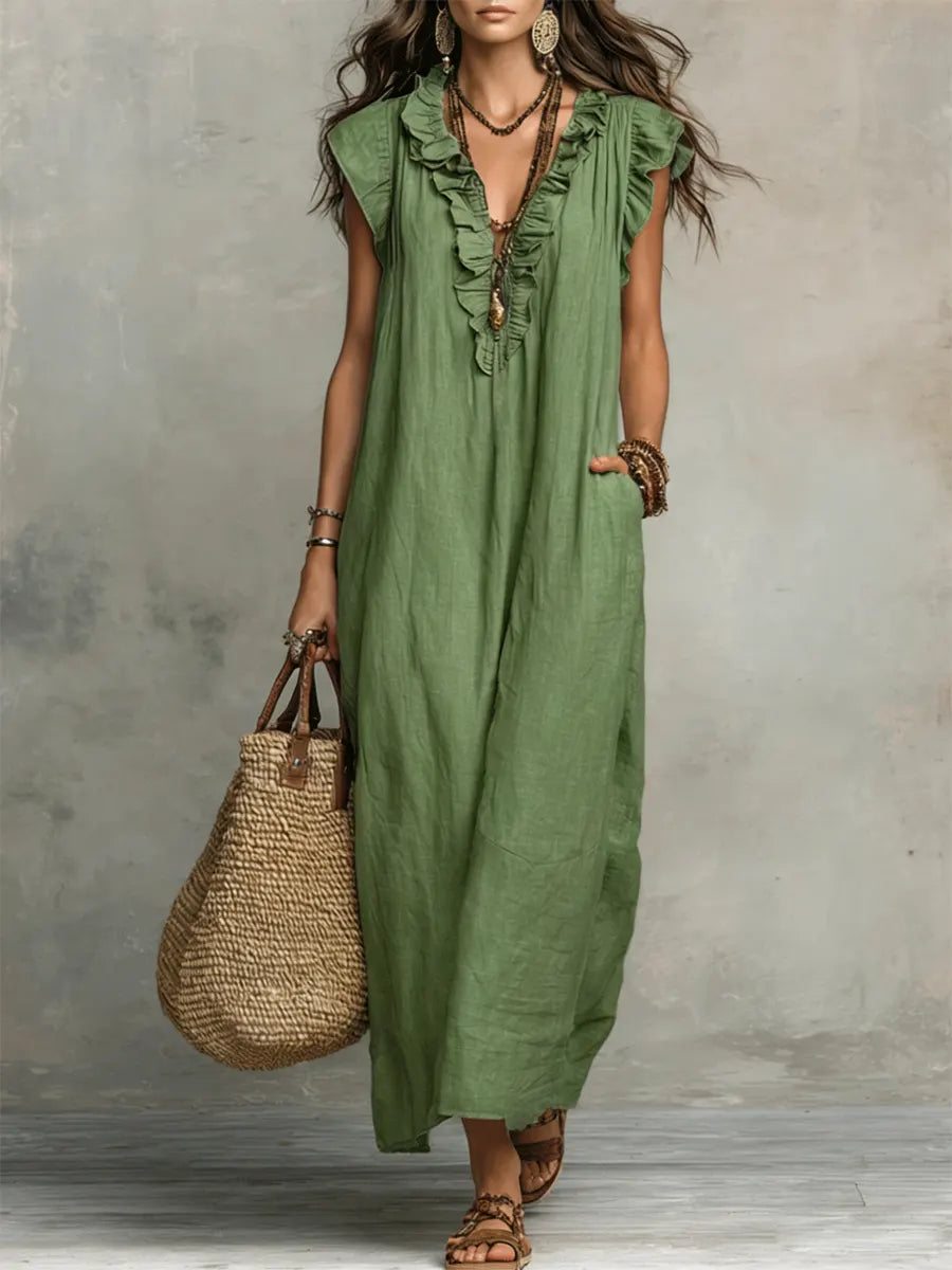 Violeta | Bohemian Linnen Maxi Jurk