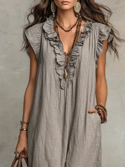 Violeta | Bohemian Linnen Maxi Jurk