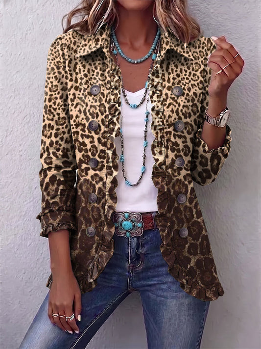 Nazaret | Luipaardblazer met ruches