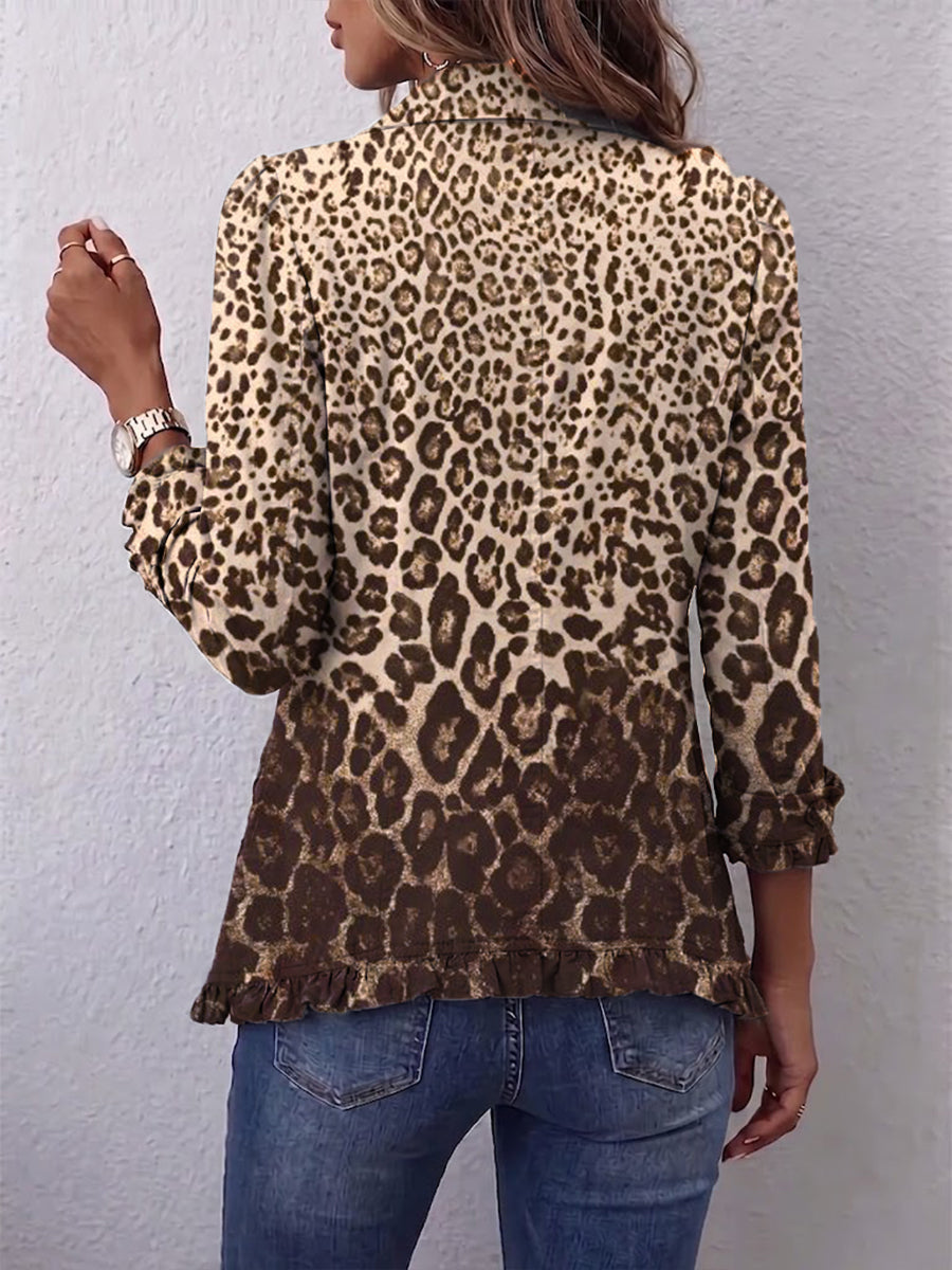 Nazaret | Luipaardblazer met ruches