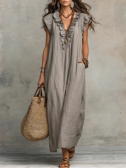 Violeta | Bohemian Linnen Maxi Jurk