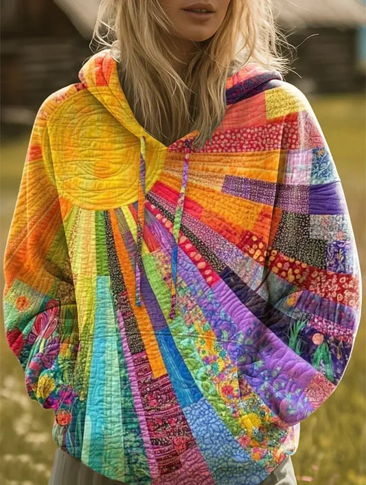 Daniela | Hoodie met bohemien patchwork