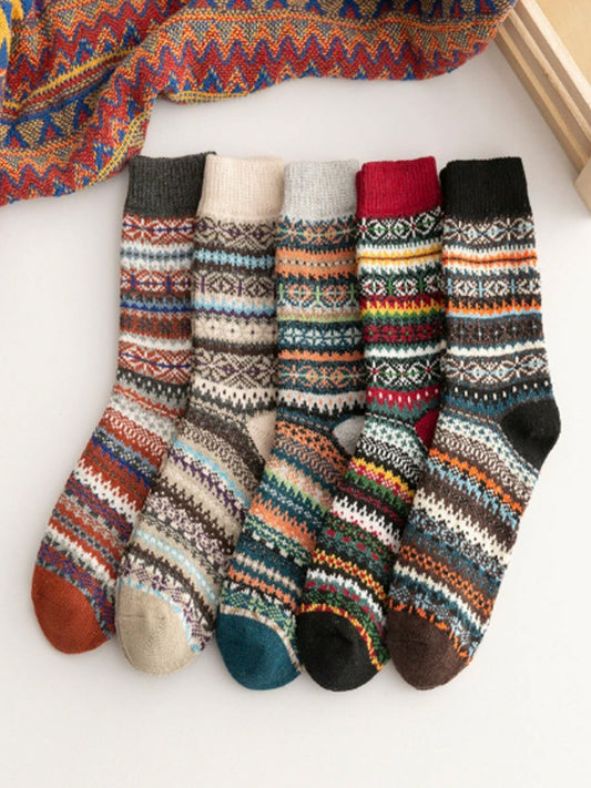 Ella | Zachte retro-sokken, 5-pack